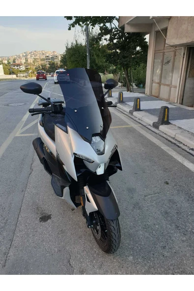 MOTOCAM Zontes ZT 125 Siperlik Ön Cam 2025 Model 55cm Siyah Renkli 4mm - Resim 3