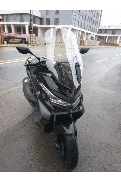 MOTOCAM Voge SR4 Siperlik Ön Cam 2022-2025 Model 78cm şeffaf Renkli 4mm UZUN CAM - Resim 2