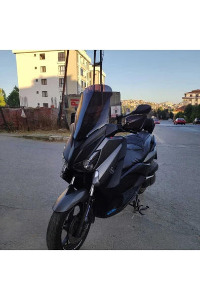MOTOCAM Yamaha Xmax 250 Siperlik Ön Cam 2014-2017 Model 58cm Siyah Renkli 4mm ORTA BOYLU CAM - 1