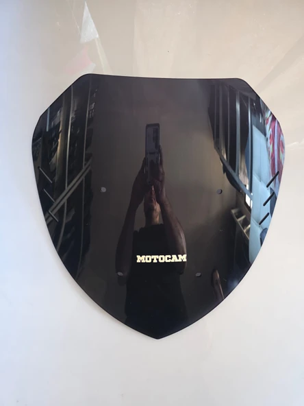 MOTOCAM Yamaha Nmax Siperlik Ön Cam 2021-2024 Model 40cm Siyah Renkli 4mm SPOR CAM - Resim 2