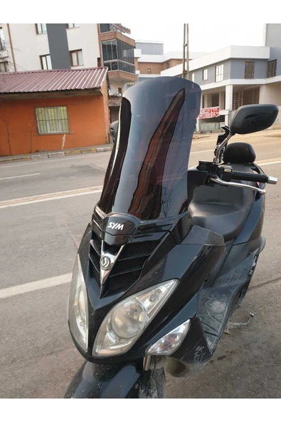 MOTOCAM SYM Joyride 200 Siperlik Ön Cam 2009-2018 Model 53cm Siyah Renkli 4mm - Resim 2