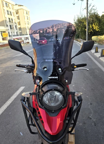 MOTOCAM Suzuki V-Strom DL 250 Siperlik Ön Cam 2017-2020 Model 51cm Siyah Renkli 4mm ürün görseli