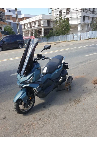 MOTOCAM SYM Adx 125 Siperlik Ön Cam 2023-2025 Model 70cm Siyah Renkli 4mm UZUN CAM - Resim 2