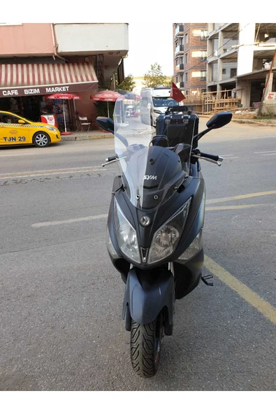 MOTOCAM SYM Joymax 250 İ Siperlik Ön Cam 2013-2016 Model 65cm Şeffaf Renkli 4mm ORTA BOYLU CAM - Resim 3