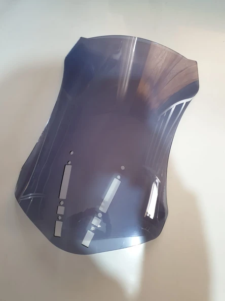 MOTOCAM Zontes ZT 350 T2 Siperlik Ön Cam 2025 Model 55cm Füme Renkli 3mm - Resim 3