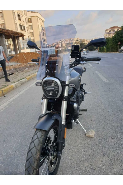 MOTOCAM Voge ACX 525 Siperlik Ön Cam 2023-2025 Model 58cm Füme Renkli 4mm - Resim 3