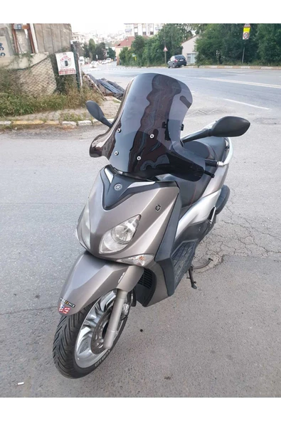 MOTOCAM Yamaha Xcity 250 Siperlik Ön Cam 2011-2016 Model 50cm Siyah Renkli 4mm ELCİK KORUMALI - Resim 3