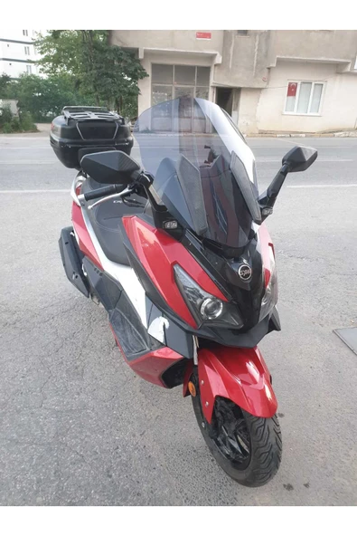MOTOCAM SYM Cruisym 250 i Siperlik Ön Cam 2018 Model 57cm Füme Renkli 4mm UZUN CAM - Resim 3