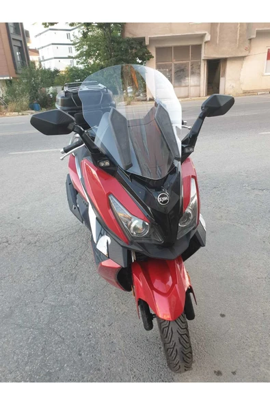 MOTOCAM SYM Cruisym 250 Siperlik Ön Cam 2018 Model 57cm Şeffaf Renkli 4mm UZUN CAM - Resim 2