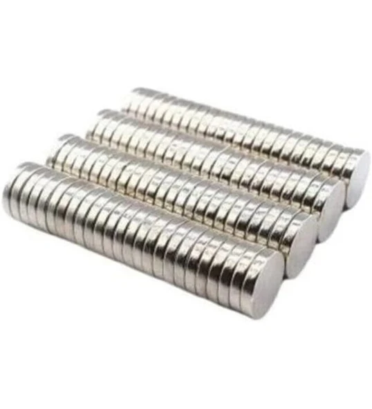 50 Adet 10x2mm Yuvarlak Neodyum Mıknatıs Güçlü Magnet Nikel Kaplamalı ürün görseli