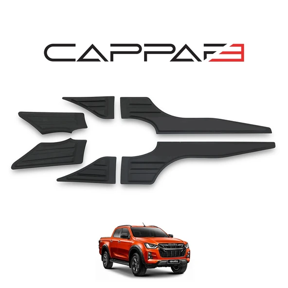 Isuzu D-Max 2020- Yılı ve Sonrası Uyumlu Yarasa Kapı Kaplama 6 Parça - Resim 2