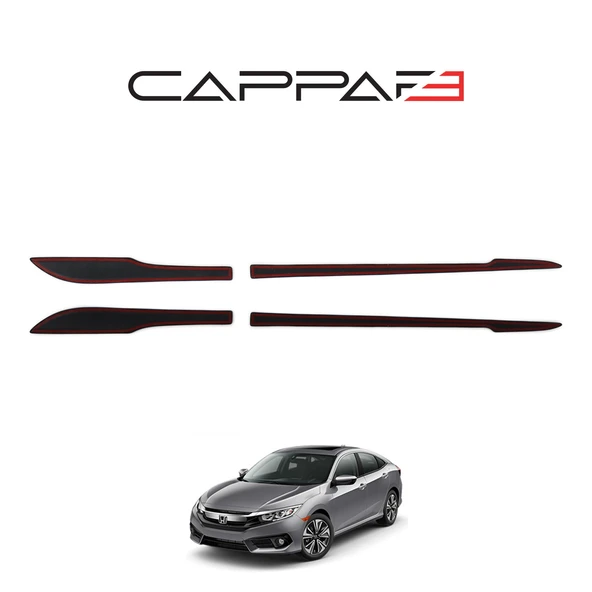 Honda Civic 2016- Yılı ve Sonrası Uyumlu Yan Kapı Alt Çıta 4 Parça - Resim 3