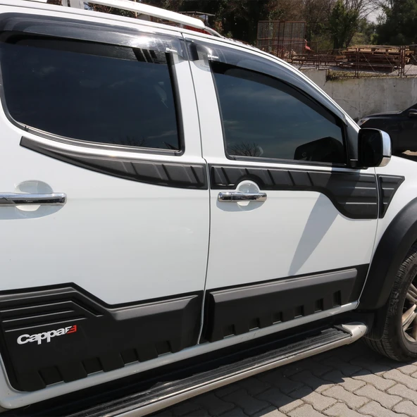 Isuzu D-Max 2012-2017 Yıl Aralığı Uyumlu Yarasa Kapı Kaplama 6 Parça - Resim 11