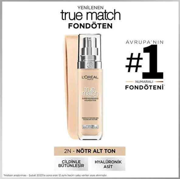 L'Oreal Paris True Match Foundation 2N Vanilla Fondöten - 2