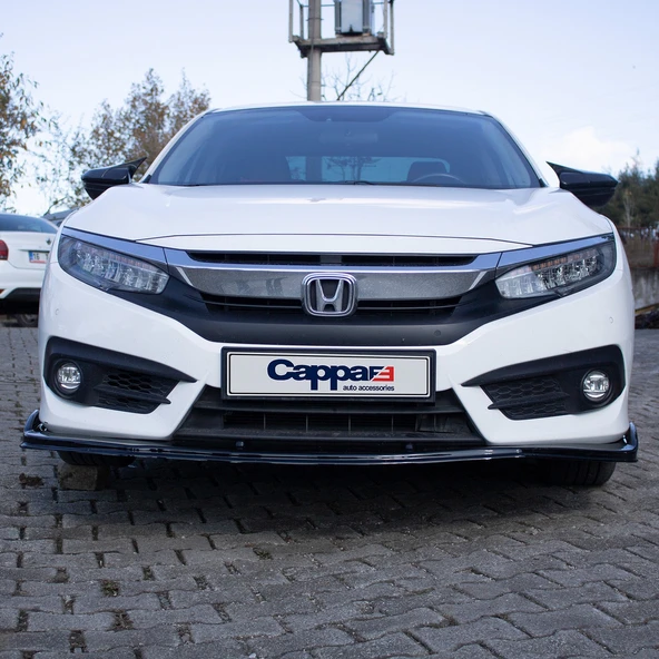 Honda Civic 2016- Yılı ve Sonrası Uyumlu Ön Tampon Lip - Resim 5