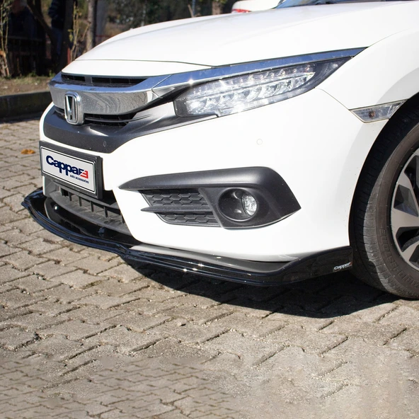Honda Civic 2016- Yılı ve Sonrası Uyumlu Ön Tampon Lip - Resim 8