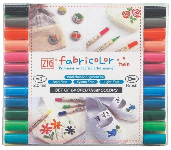 Supertrend Fabricolor Twin Çift Uçlu Kumaş Tekstil Boyama Kalemi Seti 24 Renk ürün görseli