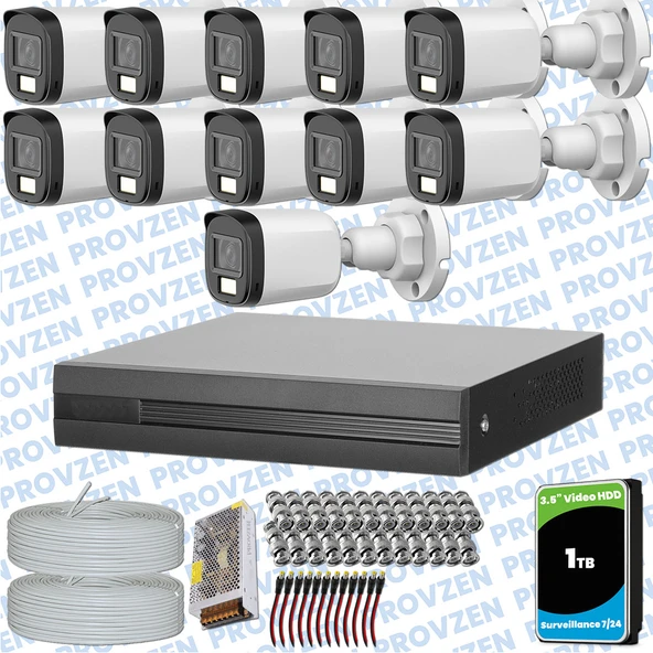 Provzen Dahua 13 Kameralı Full HD Fullcolor Mikrofonlu Güvenlik Kamerası - 1