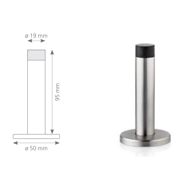 5 Adet Kapı Tamponu Stoper Duvara Monte Paslanmaz İnox 9,5 cm - 2