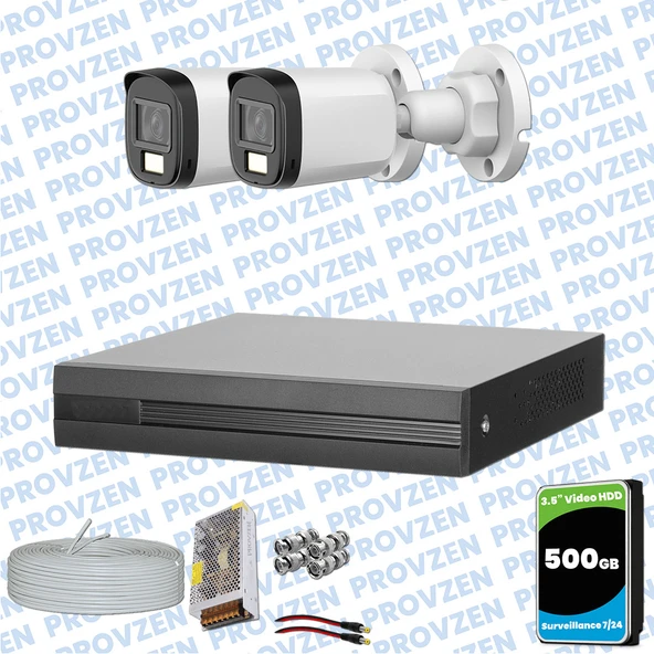 Provzen Dahua 2 Kameralı Full HD Fullcolor Mikrofonlu Güvenlik Kamerası ürün görseli