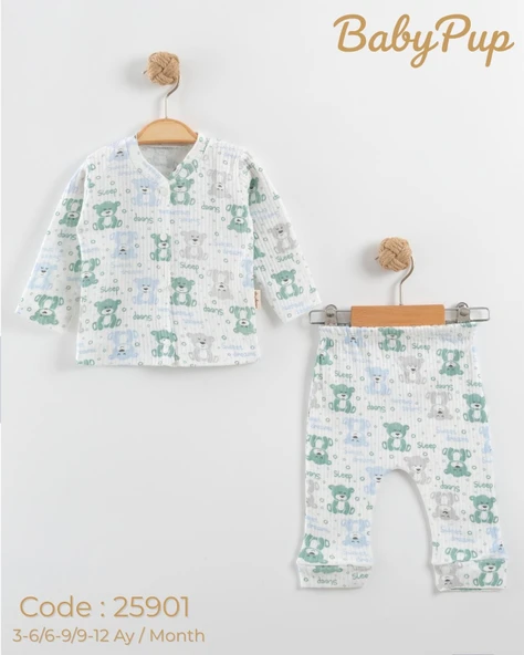 Butik Center Pamuklu Bebek Takım 2’li Set (Üst + Alt) - 9