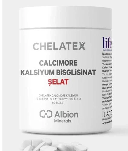 Chelatex Calcimore Kalsiyum Bisglisinat 60 Bitkisel Tablet ürün görseli