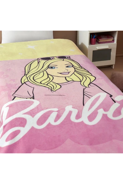 Lisanslı Barbie Malibu Tek Kişilik Battaniye - Resim 2