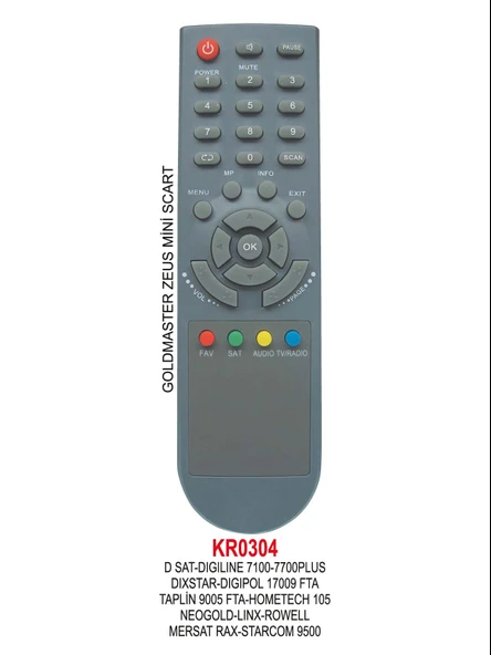 GOLDMASTER ZEUS MİNİ SCART UYDU KUMANDASI ürün görseli