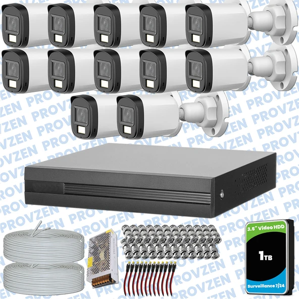 Provzen Dahua 14 Kameralı Full HD Fullcolor Mikrofonlu Güvenlik Kamerası ürün görseli