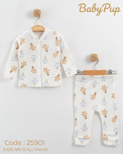 Butik Center Pamuklu Bebek Takım 2’li Set (Üst + Alt) - 11