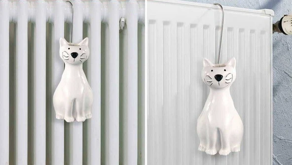 Seramik Kedi Figürlü Radyatör Nemlendirici 2'li Set - 6