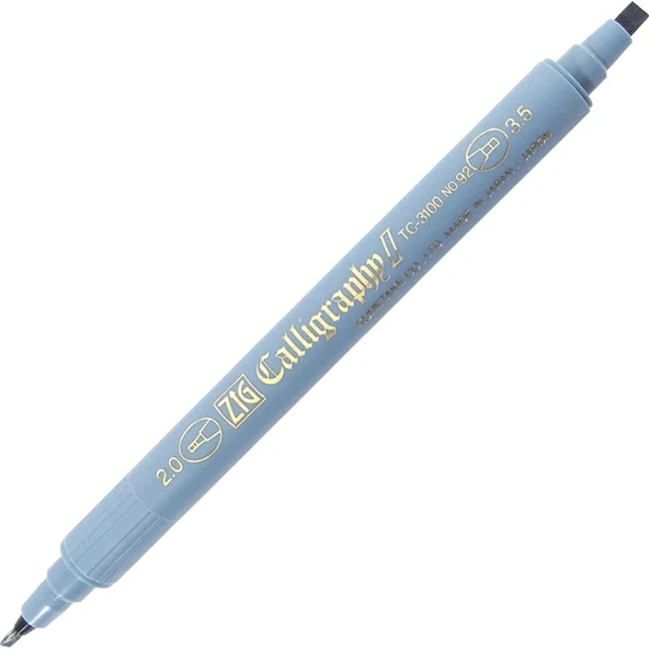 Supertrend Kaligrafi Kalemi Çift Uçlu 2 mm. + 3.5 mm. Gri Mavi - 1