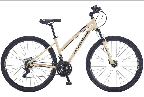 Salcano Lily 24 Jant Lady 21 Vites V-Fren 16 Kadro Kız Çocuk Bisikleti Krem Siyah Bayan Bisikleti - Resim 2