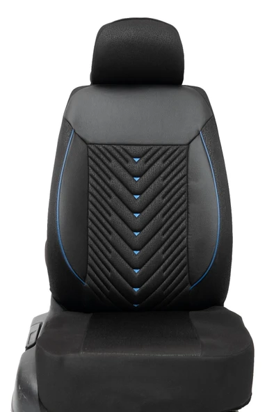 Ceylan oto koltuk kılıfı  siyah mavi detaylı arka koltuk standart üçlü