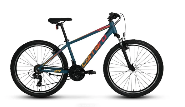 Carraro Force 400 V-Fren 24" Jant 21 Vites Erkek Çocuk Dağ Bisikleti Mat Petrol Kırmızı Turuncu Renk ürün görseli
