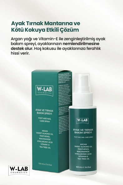 W-Lab Kozmetik Ayak Topuk Bakım Kremi 100 ML ve W-Lab Kozmetik Ayak Tırnak Bakım Spreyi 100 Ml - 4