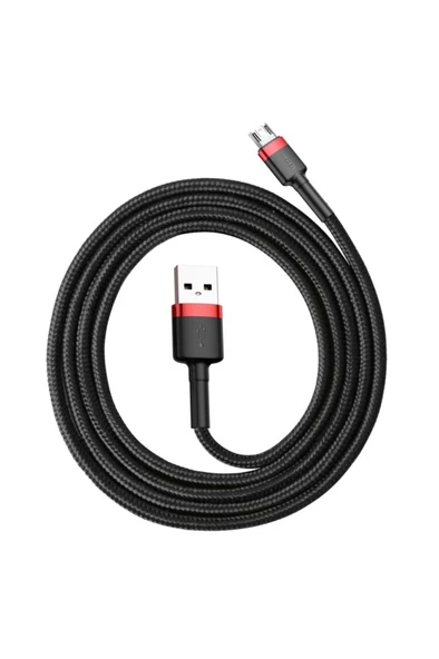 Baseus Cafule Micro Usb 1 Metre 2.4a Hızlı Şarj Halat Usb Kablo-kırmızı-siyah - 5