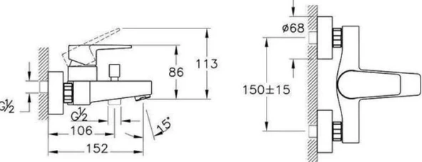 Artema Flow Square Banyo Bataryası + Doppo Prime Lux Tepe Duş Sistemi - Resim 3