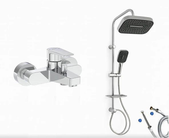 Artema Flow Square Banyo Bataryası + Doppo Prime Lux Tepe Duş Sistemi ürün görseli