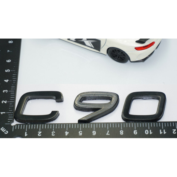 DK Tuning C90 Siyah ABS 3M 3D Bagaj Yazı Logo Volvo İle Uyumlu - Resim 4