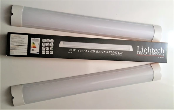 Lightech 60cm 20w Beyaz Led Bant Armatür - Tek Kutu 2 Adet Beyaz - 3