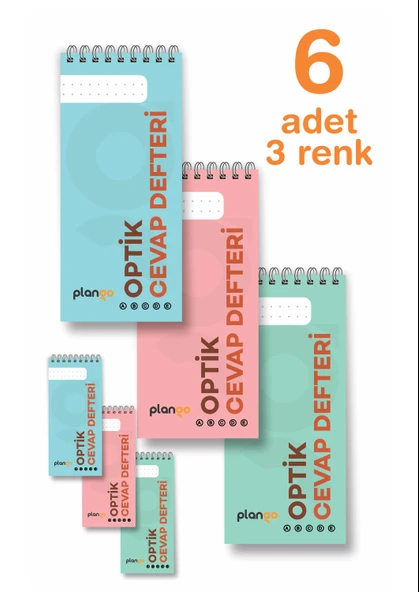 Optik Cevap Defteri KARMA (6 Adet - 300 Sayfa) Sınava Hazırlık Optik Form Defteri - Plango - 1