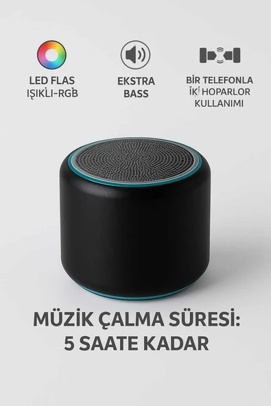 Bunnys iPhone 15 Plus Uyumlu Kompakt Bluetooth Hoparlör – Uzun Pil Ömrü (5 Saat) | Kablosuz Hoparlör ürün görseli