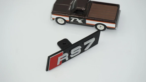 DK Tuning RS7 Gri Kırmızı Ön Panjur Logo Arma Audi İle Uyumlu - Resim 4