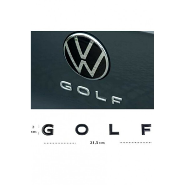 Volkswagen Golf Bagaj 3M 3D Yeni Nesil Siyah ABS Yazı Logo Amblem - 3