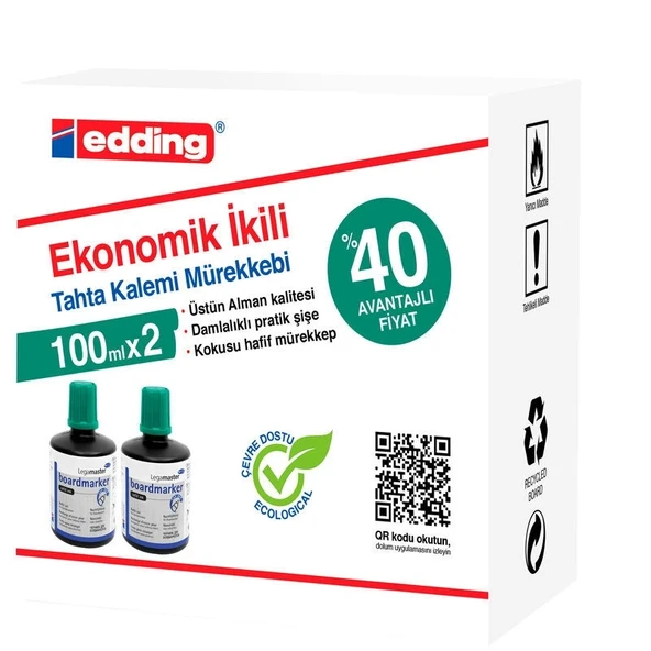 Supertrend Legamaster Tahta Kalemi Mürekkebi 100 ml. YEŞİL x 2'li Kutu - 1