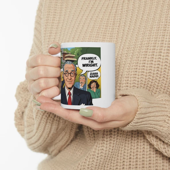 Mimarlık Mizah Kupa Bardak Frank Lloyd Wright Zaha Hadid Tasarım Mimar Hediye Porselen Kahve Kupası - 2