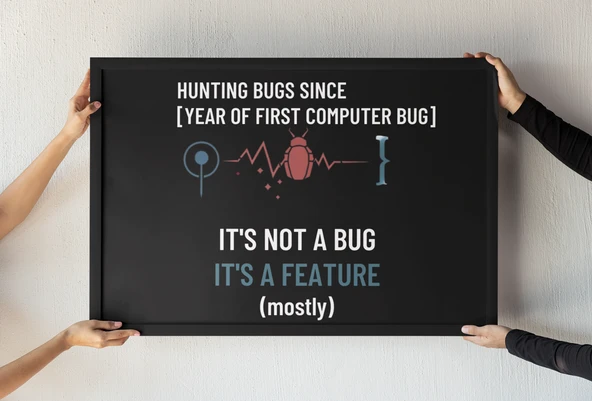 Programcılar ve Bilgisayar Tutkunları için Kod Mizahı Çerçeveli Tablo Hediyelik Tasarım, 30x42 cm