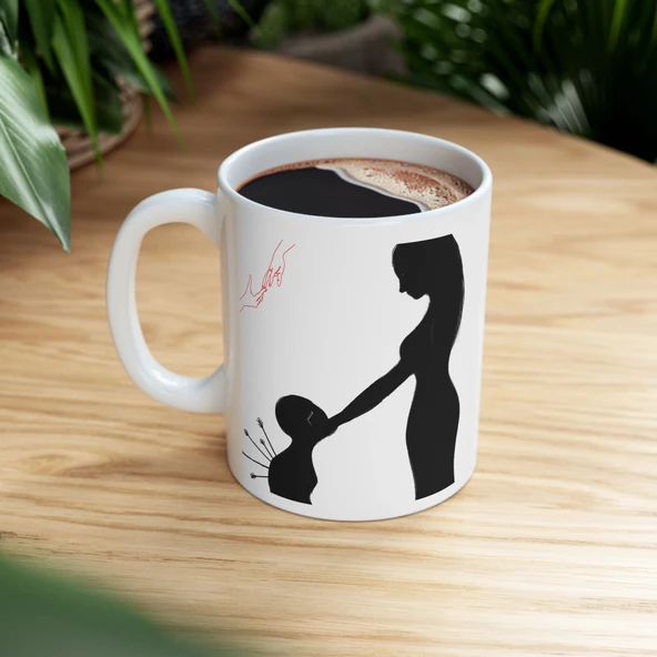 Minimalist Sanat Porselen Kupa Bardak Ruhsal Bağ Temalı Özel Tasarım Hediyesi - 3