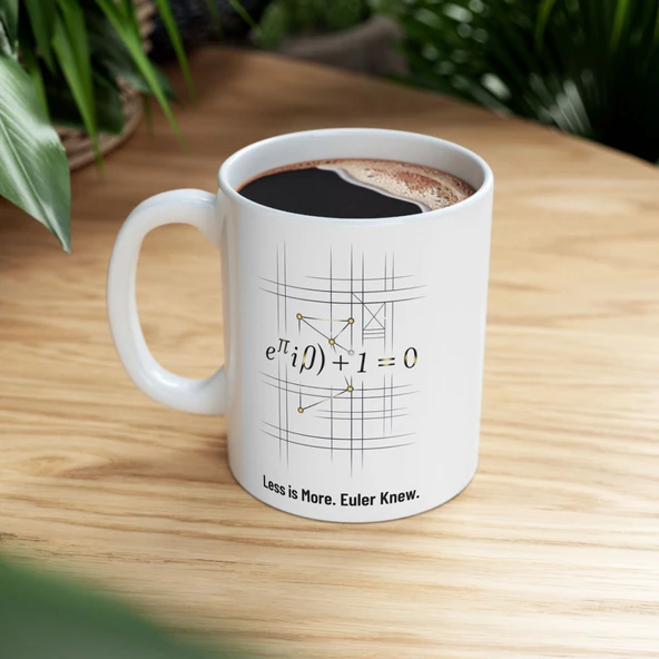 Less is More Euler Denklem Kupa Bardak  Matematik ve Tasarım Tutkunları için ve Minimalist Hediye - 5